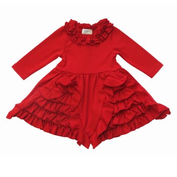 Lemon Loves Layette "Zoe" Dress for Baby Girls in True Red