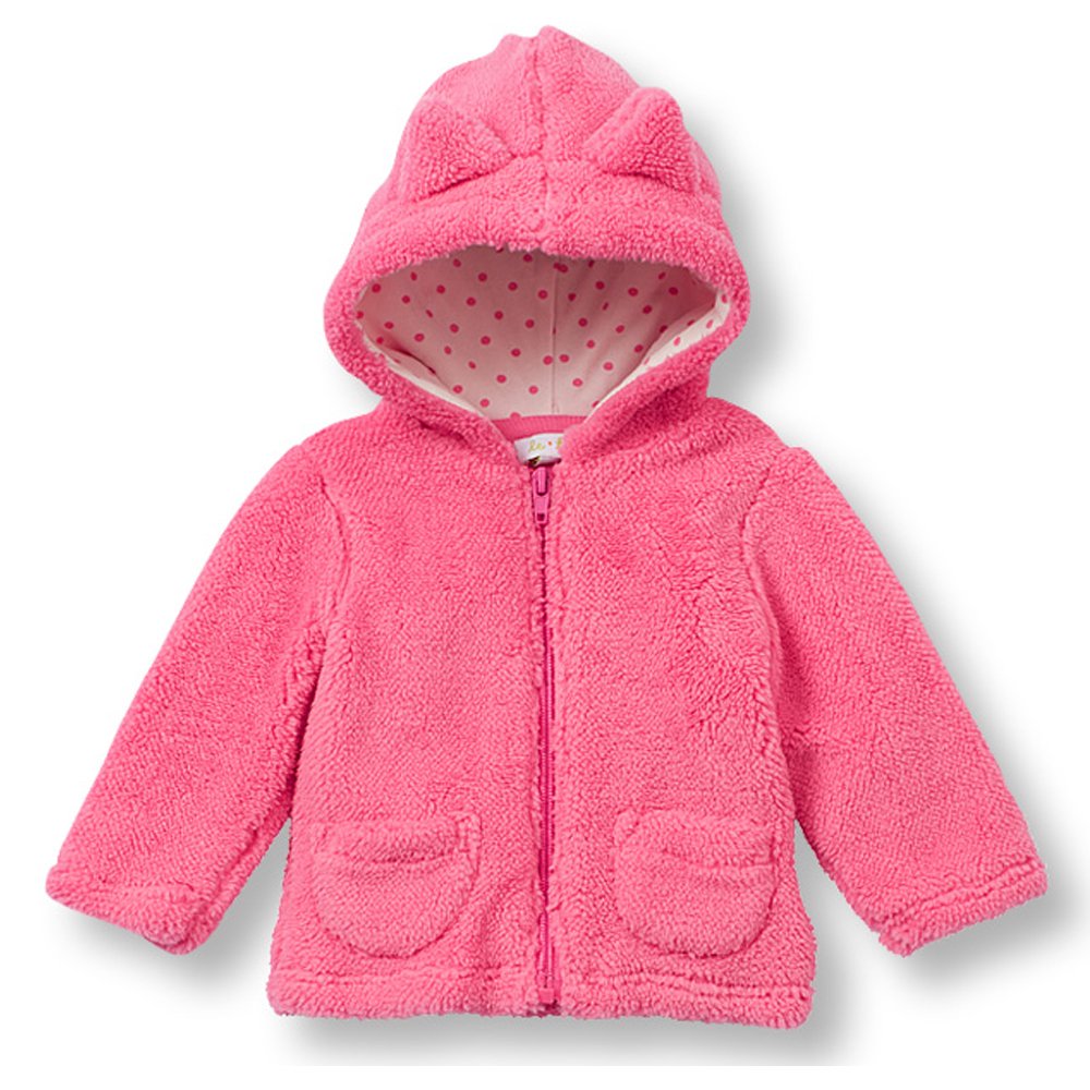 Le Top Miss Kitty Plush Hooded Jacket-Pink