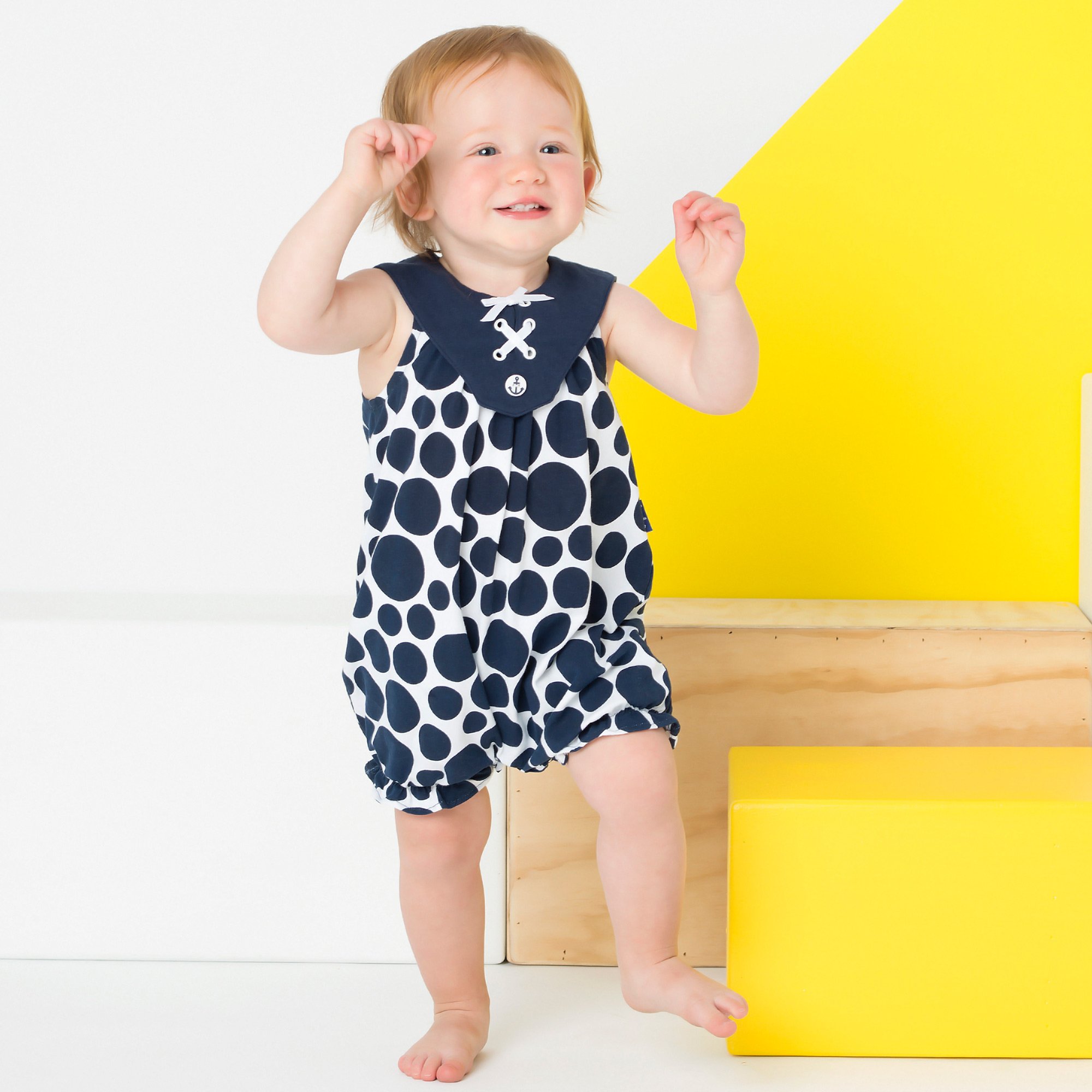 Le Top Sail Away! Bubble Romper for Baby Girls