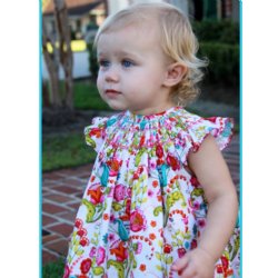 Lé Za Me "Bright Bellflowers" Bishop Dress for Baby Girls