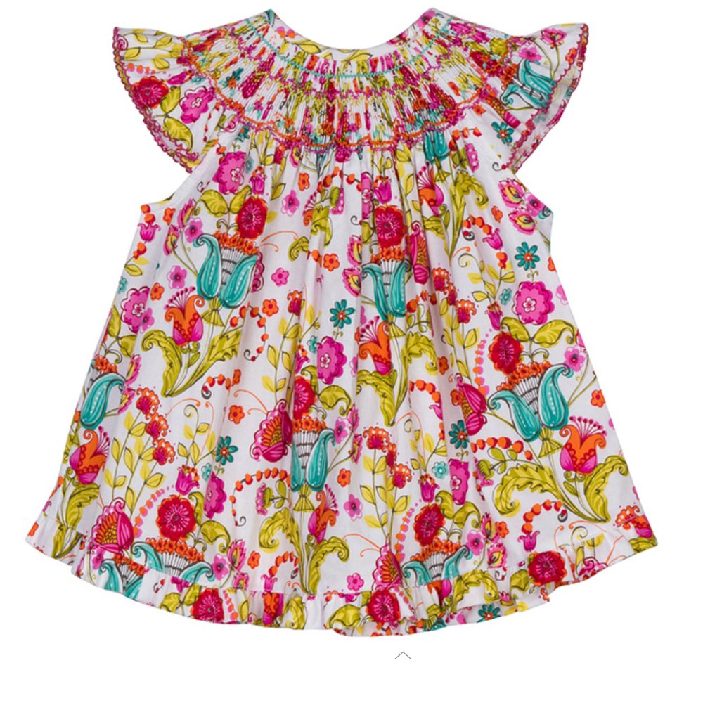 Lé Za Me Bright Bellflowers Dress for Baby Girls