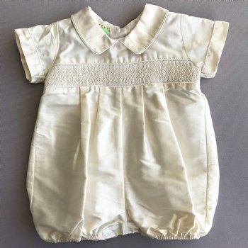 Lé Za Me "Blake" Ivory Silk Bubble for Baby Boys