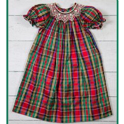 Lé Za Me "Sophia" Plaid Silk Bishop's Dress