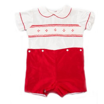 Lé Za Me "Dex" Red and White Silk Set for Baby Boys