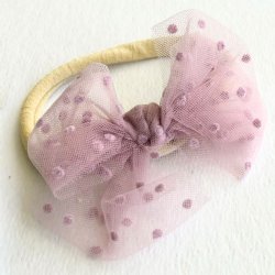 A Little Lacey Lilac Baby Bow Headband