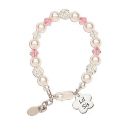 Cherished Moments Sterling Silver Lil Sis Bracelet with Flower Charm