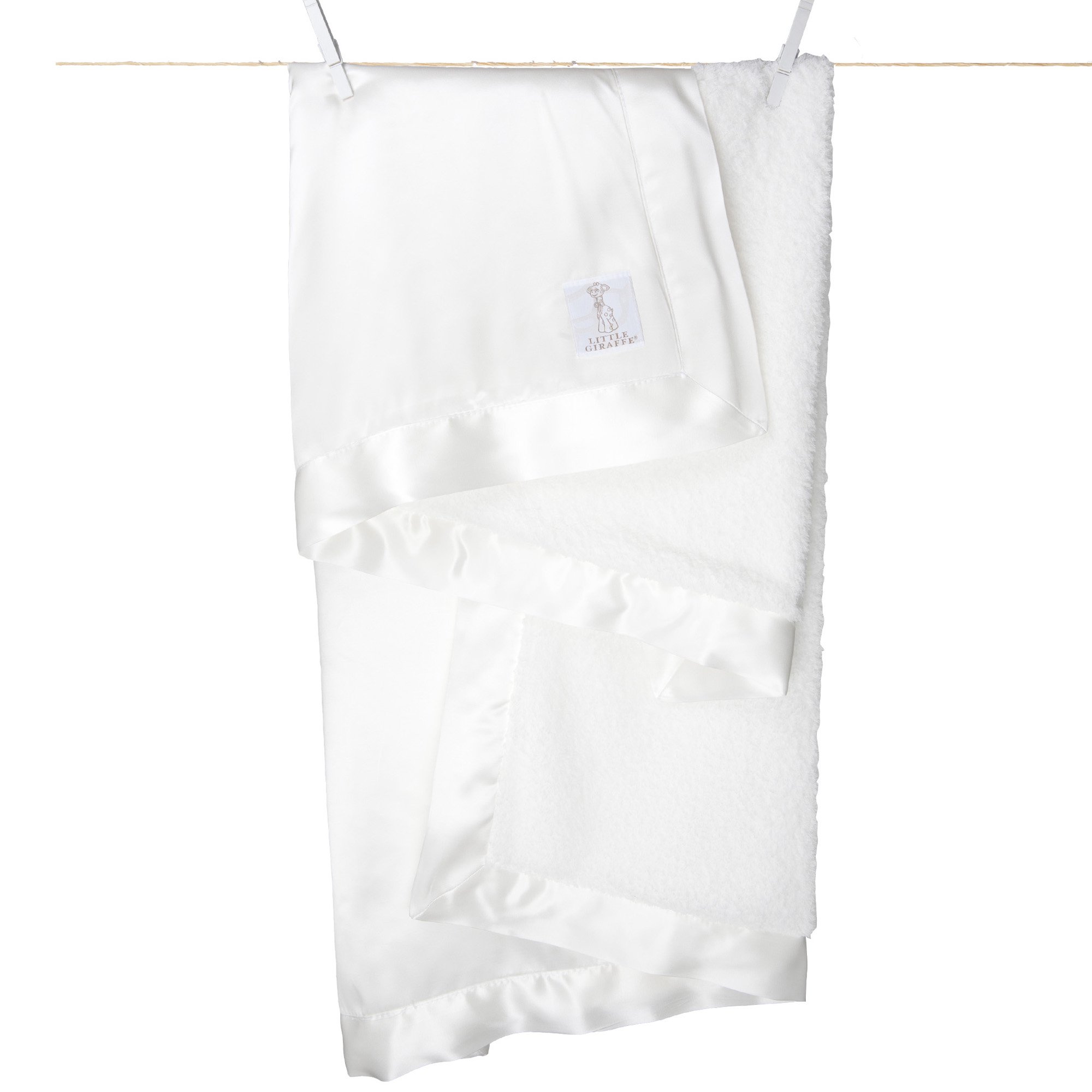 Little Giraffe Baby BlanketsChenille SatinWhite