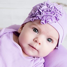 Lemon Loves Layette "Bijou" Hat for Newborn and Baby Girls in Lilac