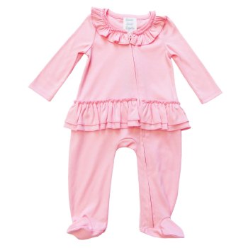 Lemon Loves Layette "Sophie" Skirted Footie in Rose Shadow Pink