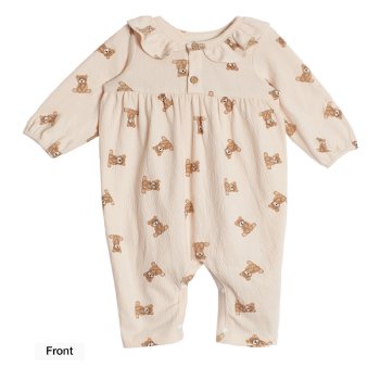 Mabel + Honey "Beary Cute" Knit Romper for Baby Girls