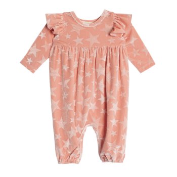 Mabel + Honey "Starblush" Velvet Romper for Baby Girls