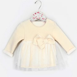 Mae Li Rose "Lily" Lace and Bow 2 pc. Tunic and Legging Set in Ivory