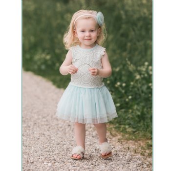 Mae Li Rose Lavender Lace and Tulle Dress for Toddlers