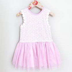 Mae Li Rose Lavender Lace and Tulle Dress for Toddlers