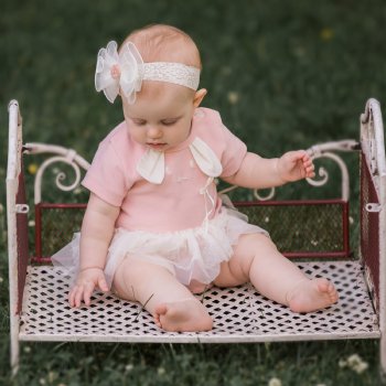 Mae Li Rose "Bunny" Onesie in Ivory