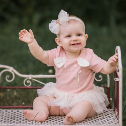 Mae Li Rose "Bunny" Onesie in Blush