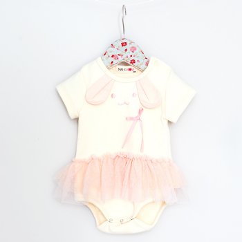 Mae Li Rose "Bunny" Onesie in Ivory