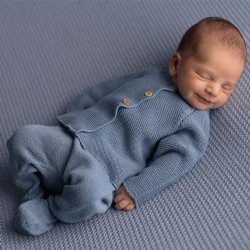 Micu Micu "Devin" Blue Knit 2-Pc. Set for Newborn Boys
