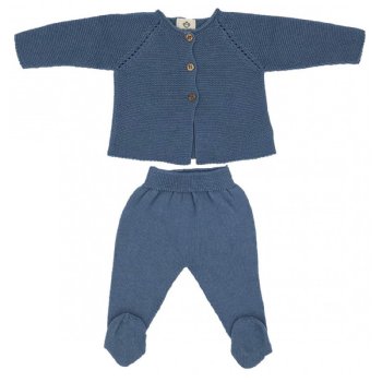 Micu Micu "Devin" Blue Knit 2-Pc. Set for Newborn Boys