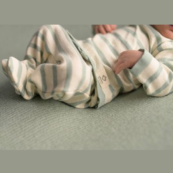 Micu Micu "Ryder" Unisex Green Stripe Kimono Style Knit 4-Pc. Set for Newborns 