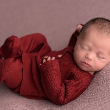 Micu Micu "Ashton" Burgundy Knit 2-Pc. Set for Newborn Girls or Boys