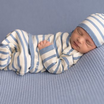 Micu Micu "Ryan" Blue Stripe Kimono Style Knit 4-Pc. Set for Newborn Boys