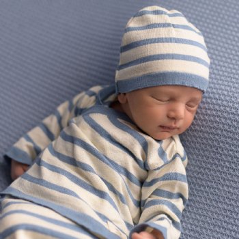 Micu Micu "Ryan" Blue Stripe Kimono Style Knit 4-Pc. Set for Newborn Boys