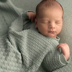 Micu Micu Sage Green Knit Baby Blanket