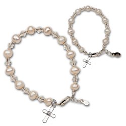 Cherished Moments Sterling Silver Mommy & Me Cross Bracelets