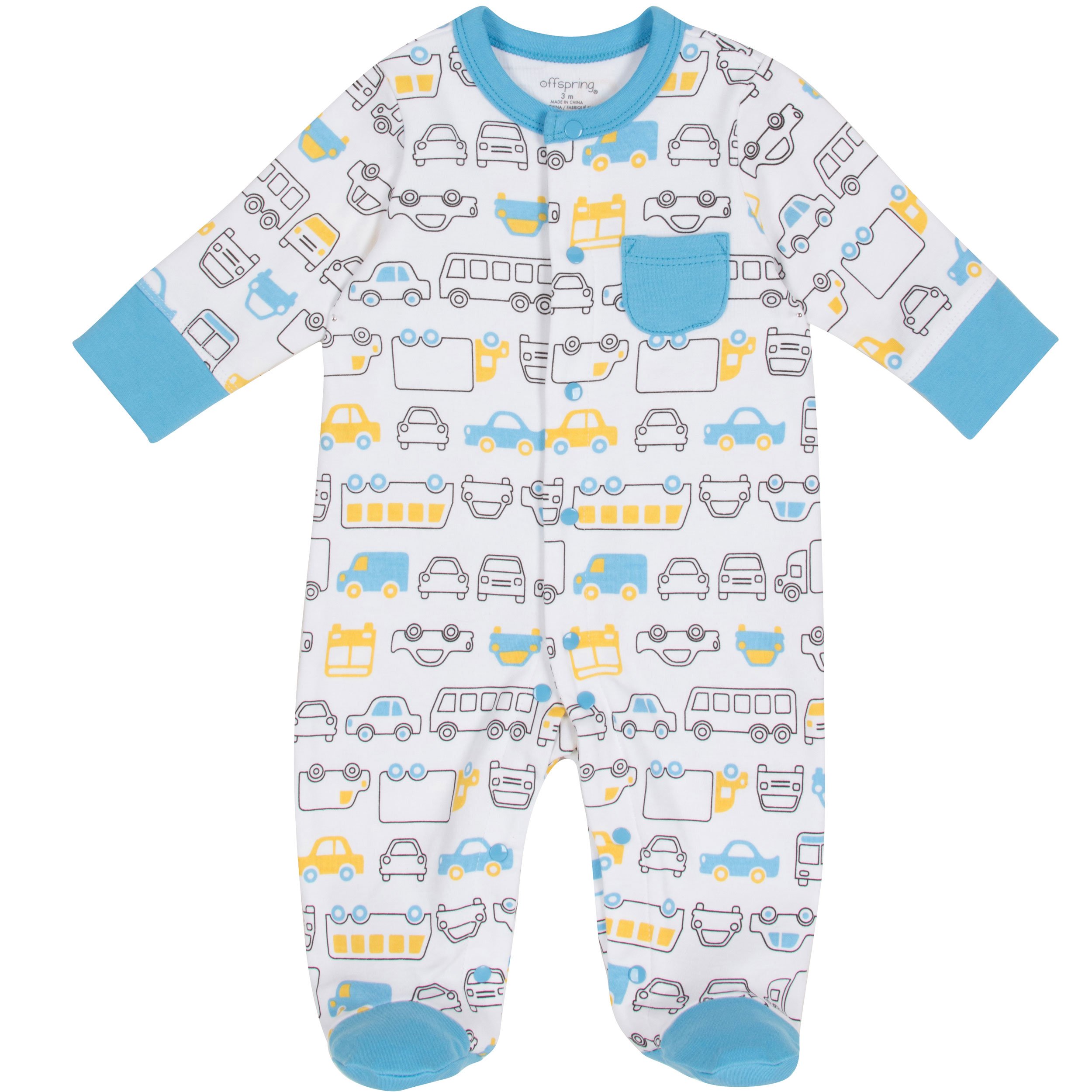 Offspring Baby Boy Footie 0 9 Mos Traffic