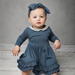 Lemon Loves Layette "Charlotte" Dress in Orion Blue