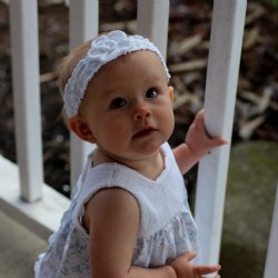 Paty Blue Toile Headband for Baby Girls