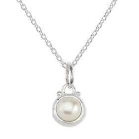 Baroni Sterling Silver Pearl Birthstone Necklace