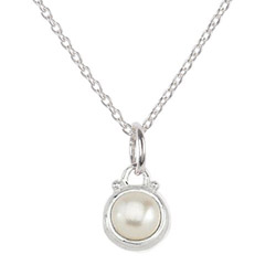 Baroni Sterling Silver Pearl Birthstone Necklace