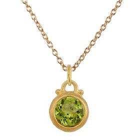 Baroni 24K Gold Vermeil Peridot Birthstone Necklace