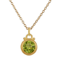 Baroni 24K Gold Vermeil Peridot Birthstone Necklace