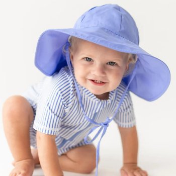 Ruffle Butts Periwinkle Blue Sun Protective Hat