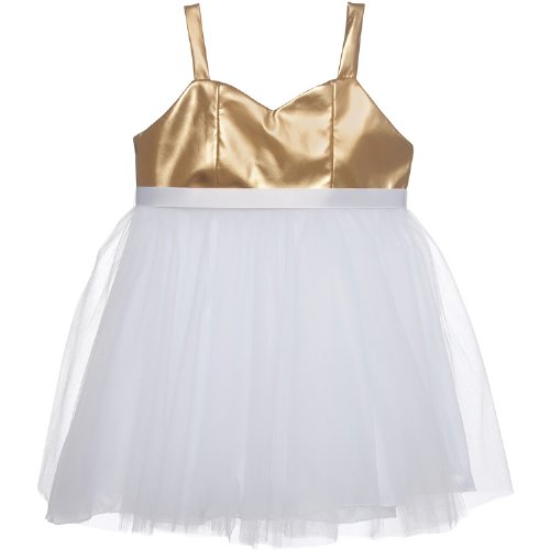 Dolls and Divas Couture Gold Lamé and Tulle Party Dress
