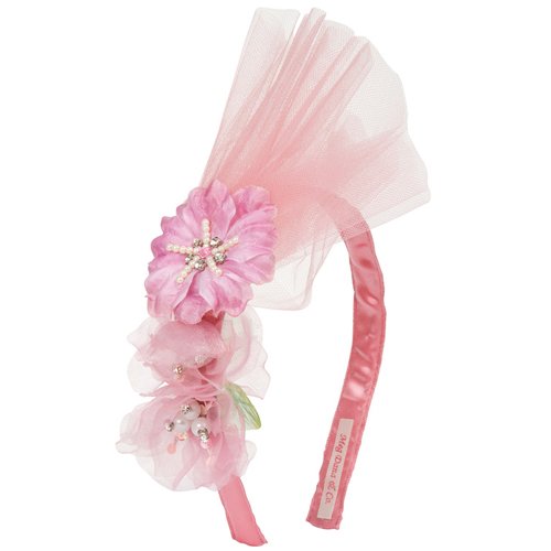 Meg Dana Special Occasion Pink Tulle Flower Medley Headband