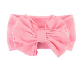 Ruffle Butts "Emma" Headband with Big Bow for Baby Girls in Pink