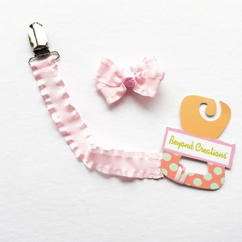 Beyond Creations Pink Paci Clip with Detachable Bow Clippie