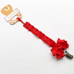 Beyond Creations Red Paci Clip with Detachable Bow Clippie