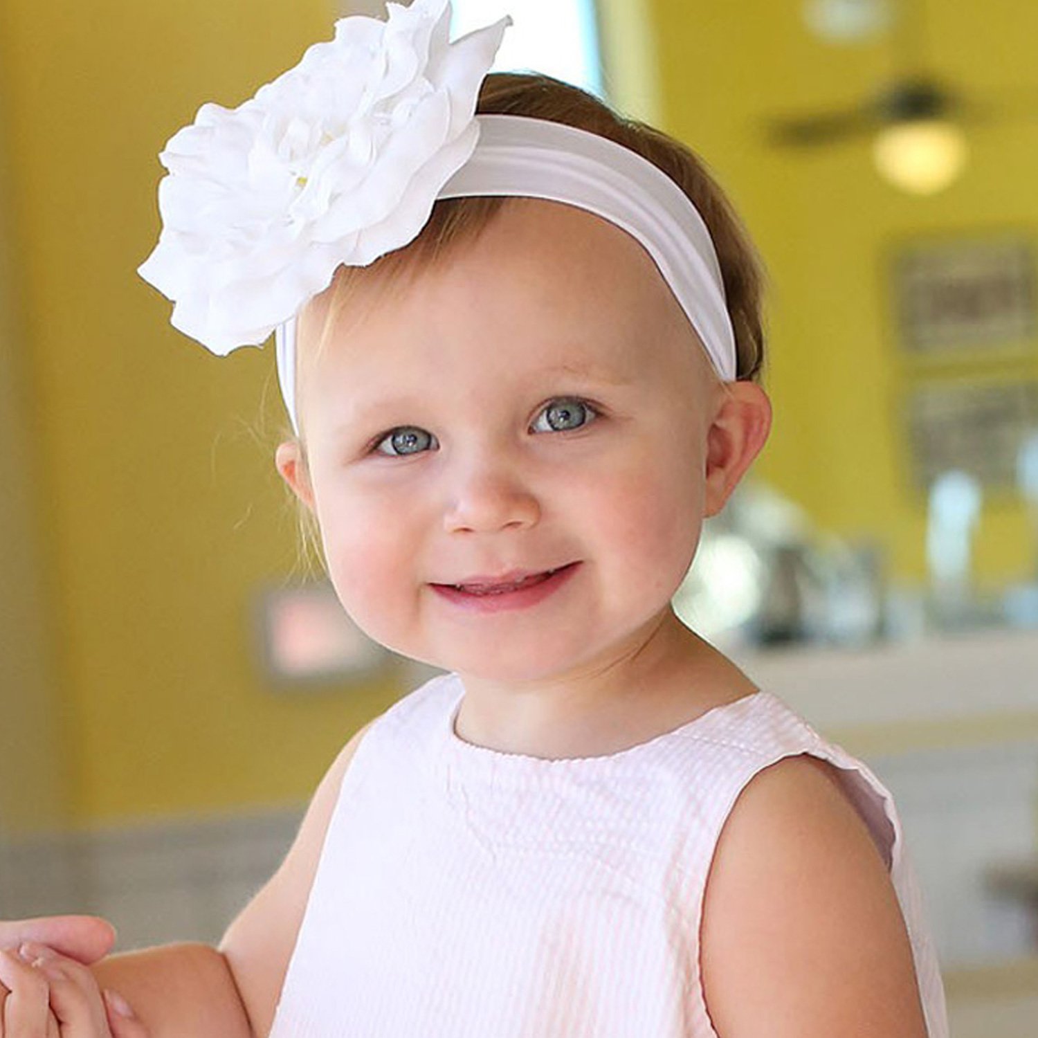 Ruffle Butts-White Headband-Aubrey