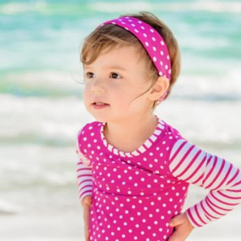 Ruffle Butts Berry Polka Dot Headband