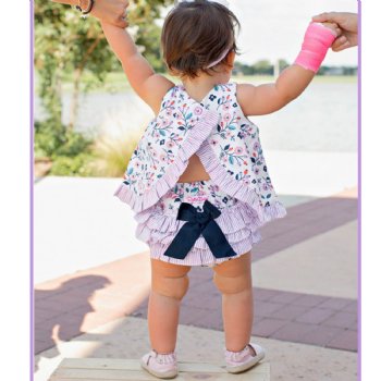 Ruffle Butts "Berry Sweet" Swing Top and Diaper Cover Set for Baby Girls