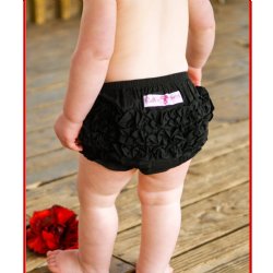 Ruffle Butts Black Diaper Cover for Baby Girls