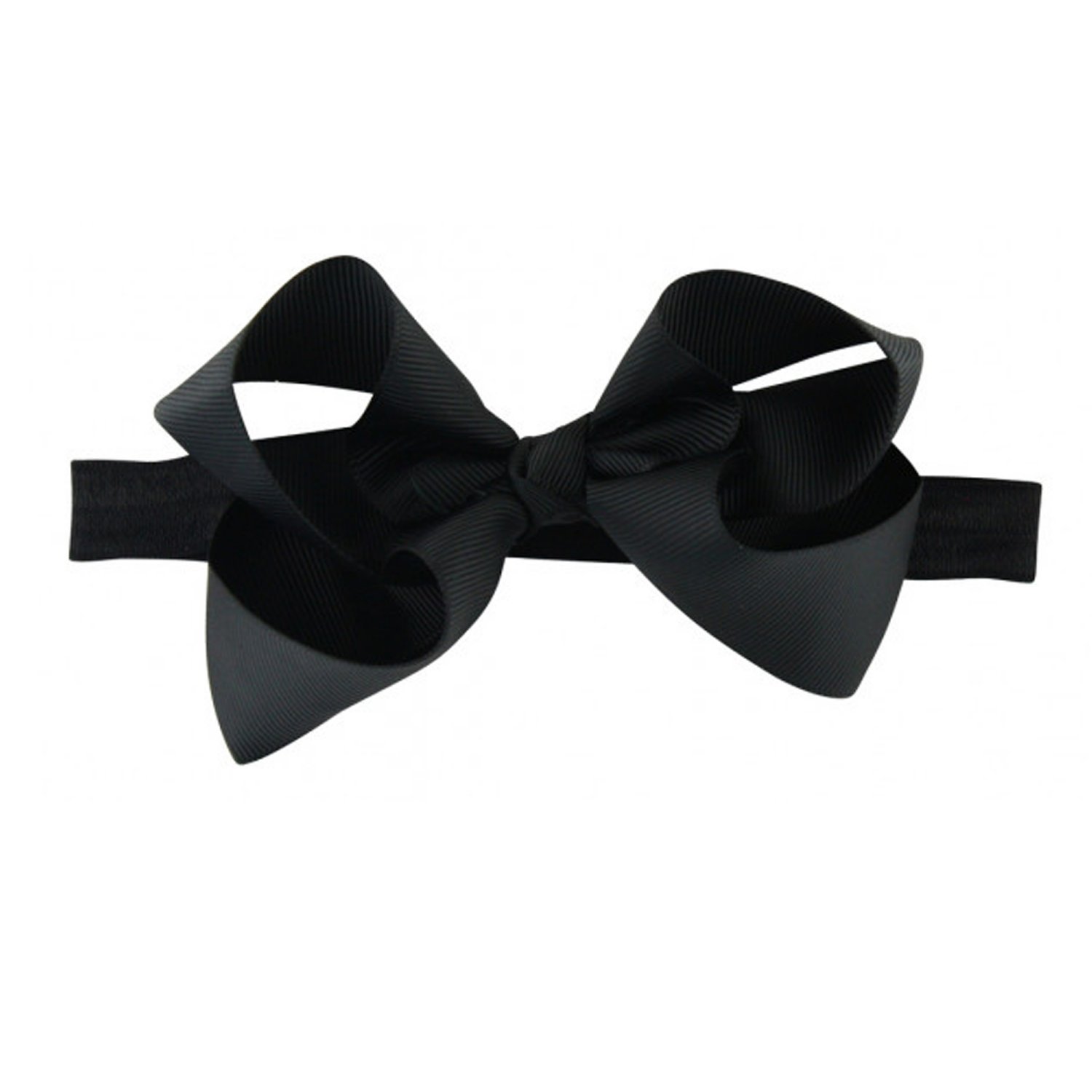 Ruffle Butts Black Grosgrain Bow Headband