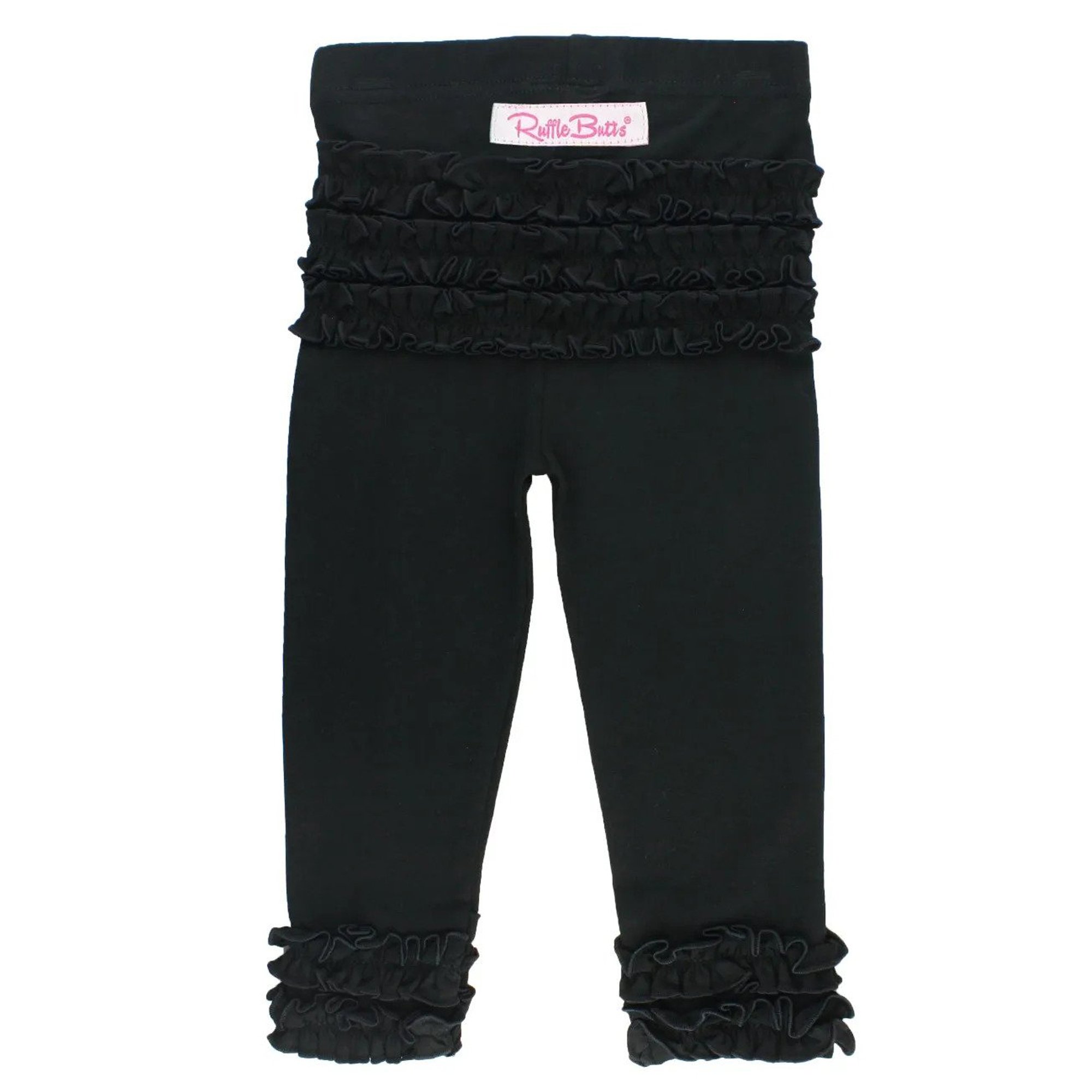 Ruffle Butts Black Everyday Ruffle Leggings for Baby Girls