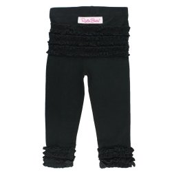 Ruffle Butts Black Everyday Ruffle Leggings for Baby Girls 