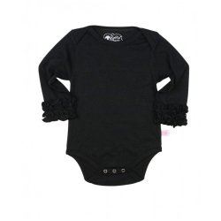 Ruffle Butts Black Long Sleeve Layering Bodysuit Onesie